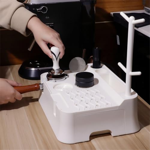 Support pour tamper le café et boîte à expresso 51-58mm en ABS blanc durable