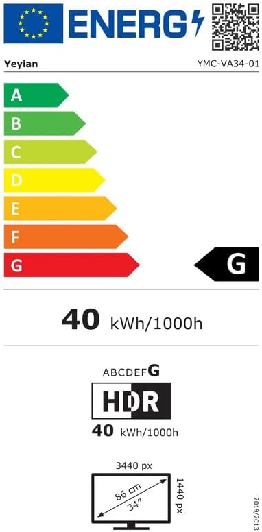 YEYIAN Monitor curvo Sigurd 4000, 2K ultrawide 34, 165 Hz, tempo di risposta 1ms, 1500R,VA 3440X1440, formato 21:9, angolo di visione 178°, 16,7M colori schermo, inclinazione regolabile YEYIAN Monitor curvo Sigurd 4000, 2K ultrawide 34, 165 Hz, tempo di risposta 1ms, 1500R,VA 3440X1440, formato 21:9, angolo di visione 178°, 16,7M colori schermo, inclinazione regolabile