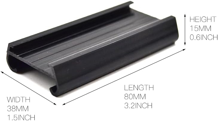 12 Pack Wire Shelf Label Holder Plastic Black 3” Long, Wire Shelving Rack Label Holder Compatible with Metro Shelves, Shelf Tags Shelving Clips for Heavy Duty Commercial Use image 2