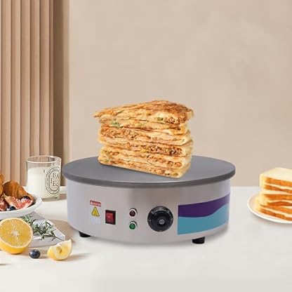 GramStudio 45cm Rund Crêpe Maker, 2800W mit Antihaftbeschichtung, Crepesmaker Grillplatte, 150-280℃, für Pfannkuchen, Pan Cakes, Galettes, Tortillas, Burrito – Bild 8