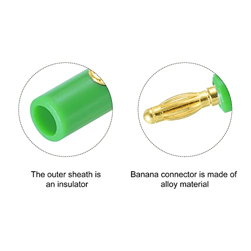 PATIKIL 10 Pack Banana Plugs Connector Screw Type Speaker Banana Plugs 4mm Gold-Plated Alloy Green for Speaker Wires Sound Systems - Image 3