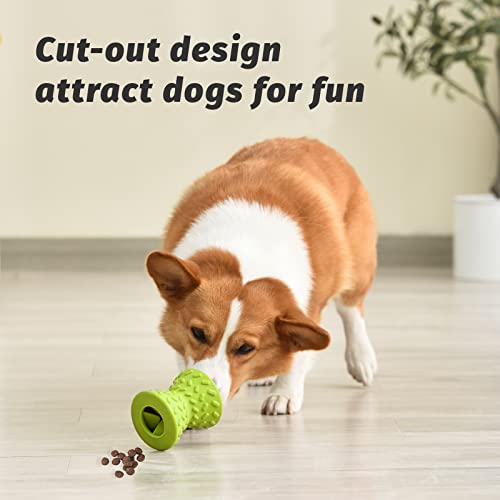 Interactive Treat Dispensing Puppy Toys - Dog Bones For Aggressive Chewers Super Dog Toys Tough Chew For Dogs Toy Bone, Natural Rubber Leaked Dumbbells #TOP3