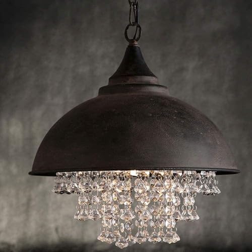 Lustre scintillant en cristal K9 pour salon au design fer forgé rétro