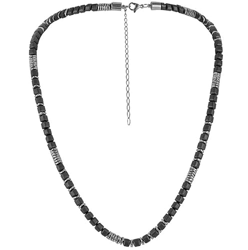 Hematite Necklace Therapy Necklace For Men Women, Precious Gemstone Naturally Reduces Headache Pain - Arthritis In The Neck, Shoulder Head Jewelry With Adjustable Chain And Velvet Pouch (Square Stone) #TOP6