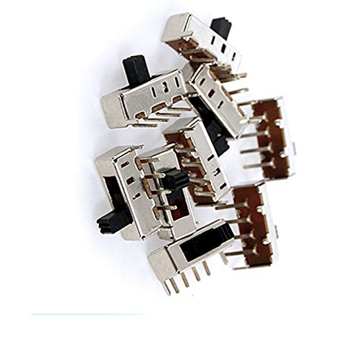 Aexit 10 Pcs Networking Products x Panel PCB 4 Pin 3 Position 1P3T SP3T Slide Switch Side Knob 0.5A Switches 50V DC