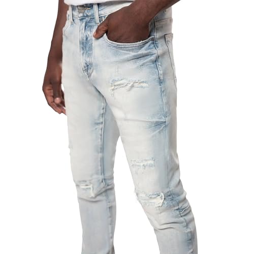Smoke Rise Men Wave Effect Jeans S24 Slim (Pier Blue)3
