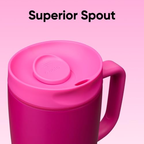 Image of Owala SmoothSip Slider Stainless Steel Insulated Travel Mug with Handle, 100% Leak Proof, For Hot and Cold Drinks, Travel Friendly with Sliding Lock Lid, 24 oz, BPA Free, Leak Proof, Read My Lips