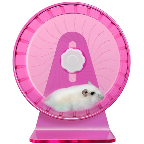 Hamster Wheel,Silent Wheel,Super Silent Hamster Exercise Wheels,Silent Hamster Wheel,Adjustable Stand Hamsters Exercise Wheels,Quiet Rat Wheel (Φ 5.5 inch, Pink) - Image 2