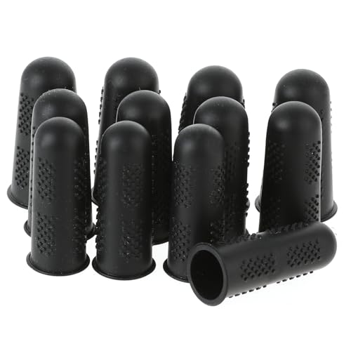 Silicone Finger Protectors, 12 PCS 3 Sizes Rubber Fingers Tips Silicone Finger Tip Protectors Rubber Thumb Protector Fingers Thimble Guard Tips Caps Cover for Embroidery Sewing Cutting Sorting Task