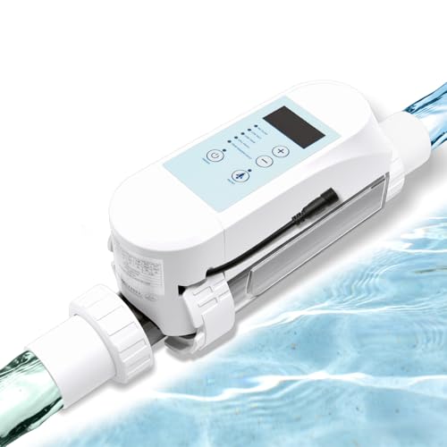 Smart Salt Water Pool Chlorinator with Bluetooth & Wi-Fi App Control Replacement Salt Cell Up to 25000 Gallons Self-Cleaning Cell