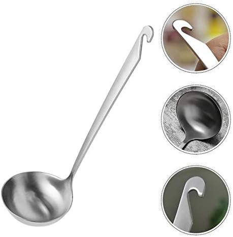 Spoon 1Pc Soup Spoons Stainless Steel Kitchen Soup Cooking Spoon Hot Pot Long Handle Ladle Spoon Spoon