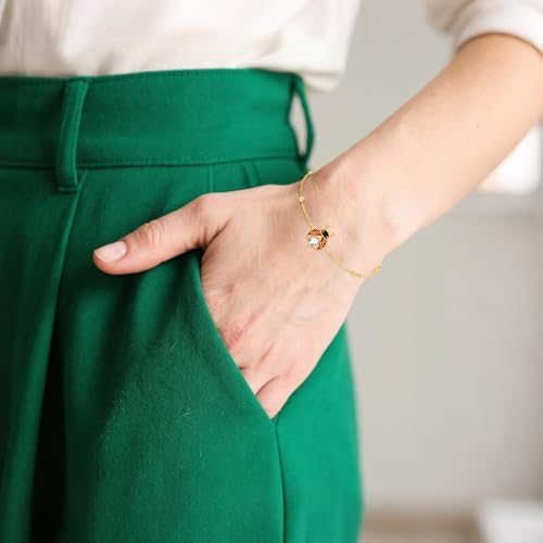 URONE Animal Bracelet 925 Sterling Sliver Dachshund Dog/Hummingbird/Ladybug Bracelet Jewelry Gift for Women2