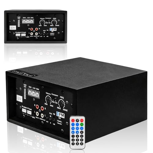 Image of FABTEC 12V 120W Dual Channel Car Amplifier Bluetooth, USB, FM Support | Stereo Audio Amplifier with Bass Booster, Sound Processor, Wireless Connectivity