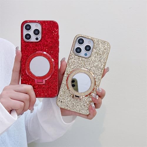Coque pour iPhone 11 Pro miroir pailleté protection antichoc rouge compatible induction