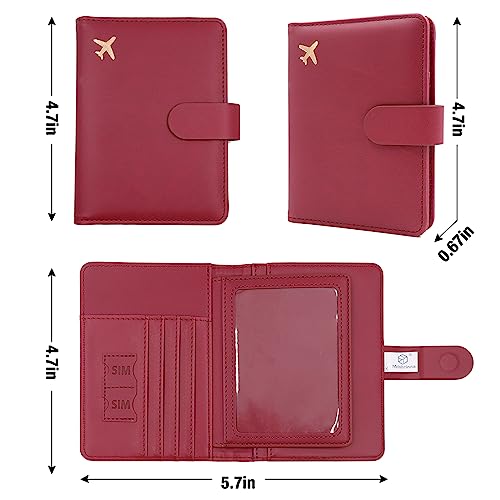 Image of Melsbrinna Rfid Passport Holder for Travel women /Men, Cute Passport Wallet Rfid Blocking Card Slots, Rfid Passport Cover /CaseTravel Wallet, Passport Book Holder (1, Red3)