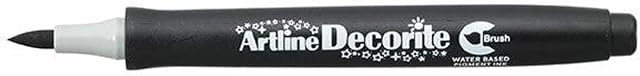 Artline 'Decorite' Black Brush Marker Pen for Card, Glass, Metal and Plastic