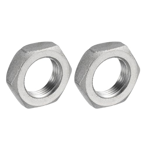QUARKZMAN 2 pcs Fonte Tuyau Raccord Hex Contre-écrou, 304 Inox Acier Hex Verrouillage Écrou 3/8 Femelle Filetage (DN10) pour Plomberie Fixe, Eau Balai et Châssis Nettoyeur