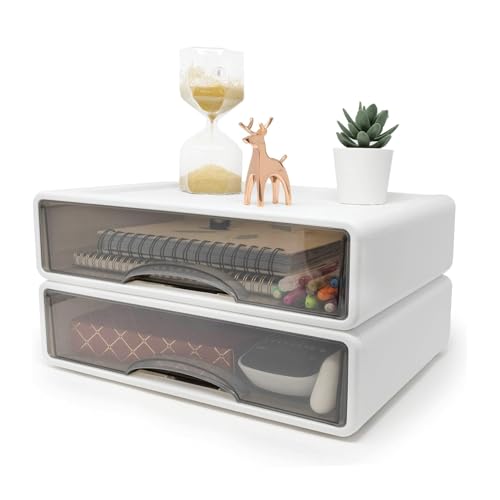 YFFSFDC レターケース a4 引き出し 収納 2個セット 小物入れ引き出し 書類ケース 卓上収納ケース 収納ボックス 文房具収納 積み重ね可能 書類整理 デスク オフィス収納 事務用品