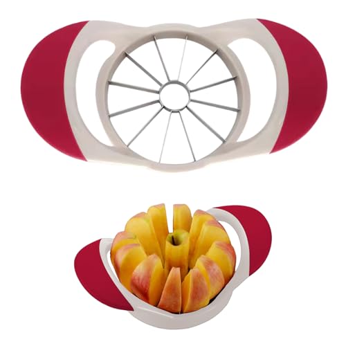 Affetta mele e corer, in acciaio inox, 8 fette e taglierina per mele, 12 fette (rosa-12 affettatrici)