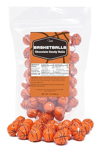 Basketball Chocolate Candy, 1 lb, about 87 pieces