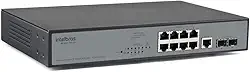 Switch Gerenciável 8 portas Giga Intelbras SG 1002 MR L2+ Preto