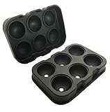 Alchemy Bar Goods Flexible Silicone Ice Ball Whiskey Tray Mold Maker, 6 Cool Spheres