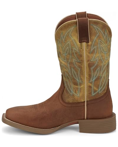 Image of Justin Canter 11 inch Western Boots for Men, Full Grain Leather, Woven Lining, Square Toe, Slip-Resistant Rubber Outsole