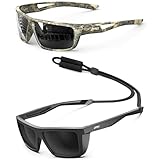ATTCL Bundle Sports Polarized Sunglasses For Men Women Cycling Driving Fishing 100% UV Protection Sunglass:(2021-C13-micai)+(1124-C1-Back-All)