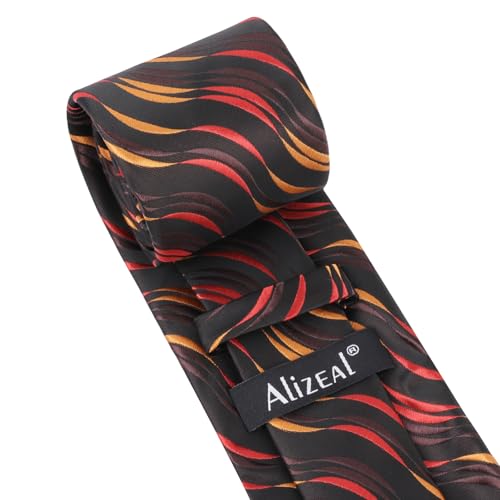 Image of Alizeal Mens 3.15'' Gradient Novelty Pattern Tie Set with Pocket Square Casual Color Tie Set