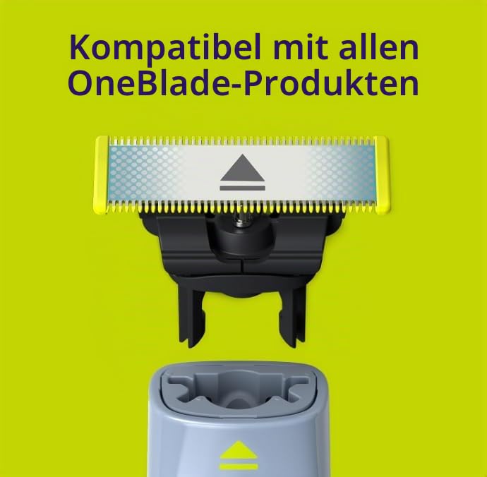 Philips OneBlade QP225/5 Ersatzklingen, 4 Klingen (2 x 2), kompatibel mit Elektrorasierer für Herren, Gesicht und Körper, Anti-Reizungstechnologie, bis zu 16 Monate