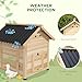 PawHut Duck Coop, Wooden Duck House, Outdoor Small Animal House with Openable Roof, Double Doors, Removable Base for 1-3 Ducks, Chickens, Rabbits, Cats, Natural Wood