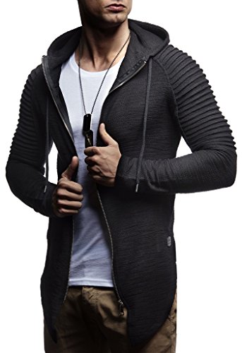 Leif Nelson Men's Slimfit Long Hooded Jacket | Modern Stylish Full Zip Longsleeve Sweatshirt2