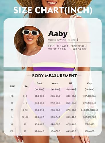 Image of Herseas Women 2 Piece High Waisted Bikini Sets Color Block Popular Swimsuits 2026 Summer Beach Swim Best Bathing Suits