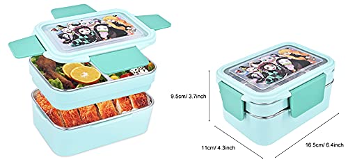 Roffatide Anime Demon Slayer All-In-One Bento Boxes Kamado Tanjirou Nezuko Agatsuma Zenitsu Hashibira Inosuke Lunch Box Containers For Food Fruit Snack #TOP1