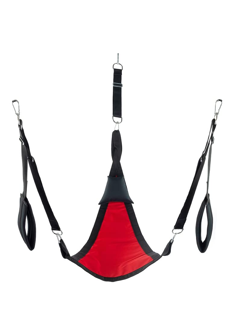 Triangel BDSM - Altalena sessuale, set completo in poliestere con accessori (nero/rosso)