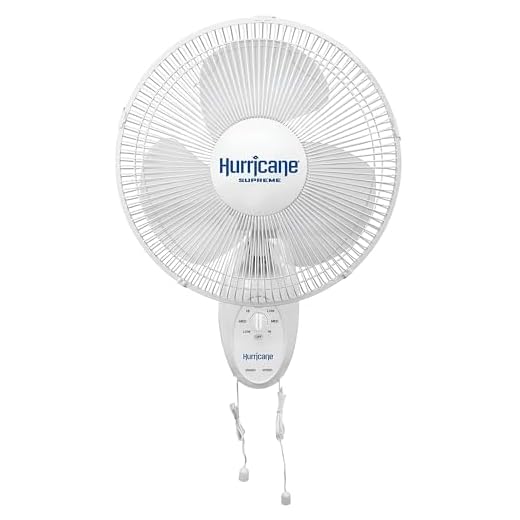 Hurricane HGC736500 Wall Mount Fan-12 Inch, Supreme Series, 90 Degree Oscillation 3 Speed Settings, Adjustable Tilt-ETL Listed, 12-Inch, White