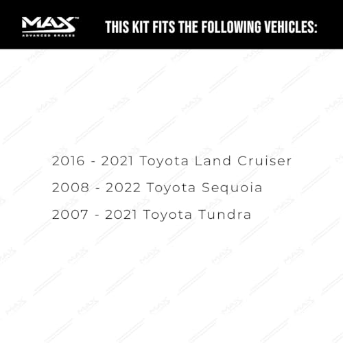 Image of MAX Advanced Brakes - Front Brake Kit For 2007-2021 Toyota Tundra, 2016-2021 Toyota Land Cruiser, 2008-2022 Toyota Sequoia| Carbon Ceramic Brake and Rotor Kit| Daily Driving Geomet Coated Brake Rotors