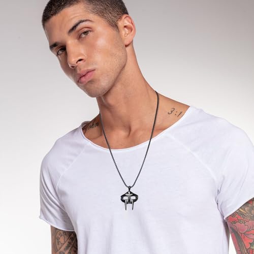 Collier MF DOOM acier inoxydable anti-ternissement pendentif masque rap