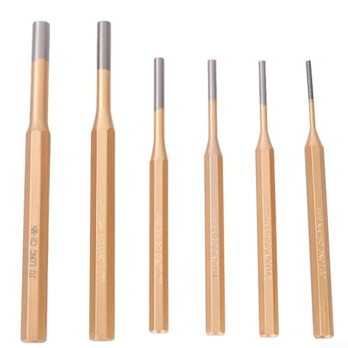 Set di punzoni e scalpelli meccanici, con scalpello cilindrico, per varie attività, 6 pezzi