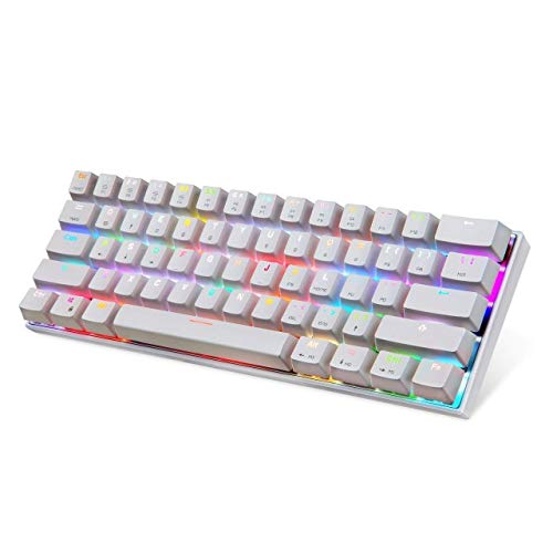Teclado Mecânico Motospeed CK62 Bluetooth Gamer Branco Switch Vermelho RGB