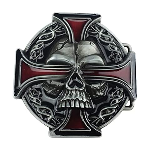 LKMY Western Skull Celtic Cross Belt Buckle Cover