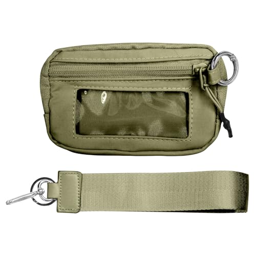 Casbomy Iris-Geldbörse 2. Generation Wristlet Handbags, Geldbörse für Damen, Waterproof Nylon Keychain Zipper Wallet, Credit Card Holder Portable Wrist Wallet (Grün)