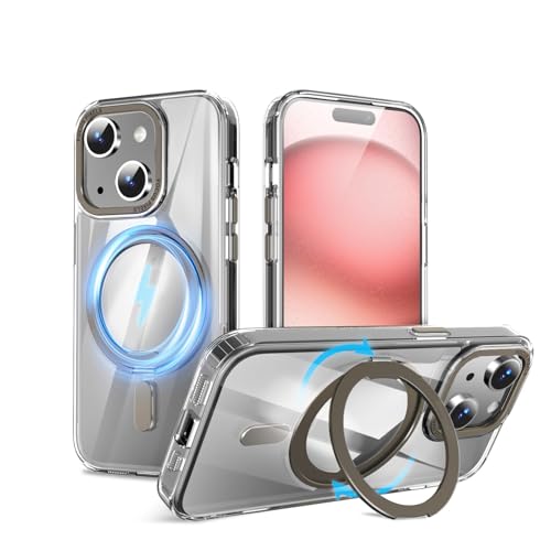 QUEASON�yiPhone 15Plus �p MagSafe�Ή� �P�[�X�z360°��]�X�^���h ���C�����X�[�d�Ή� ��phone15plus �p �P�[�X �����O�t�� �ČRMIL�K�i iphone15�v���X �p �X�}�z�P�[�X magsafe �������� ����