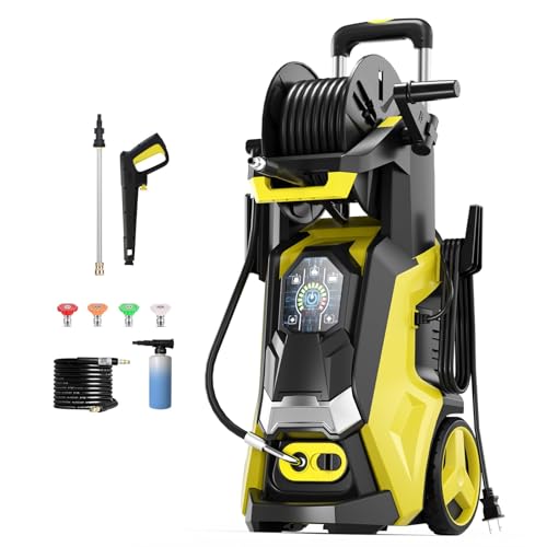 Electric Pressure Washer 5000 PSI 3.3 GPM Power Washer Touch Screen Adjustable Pressure,4 Nozzles...