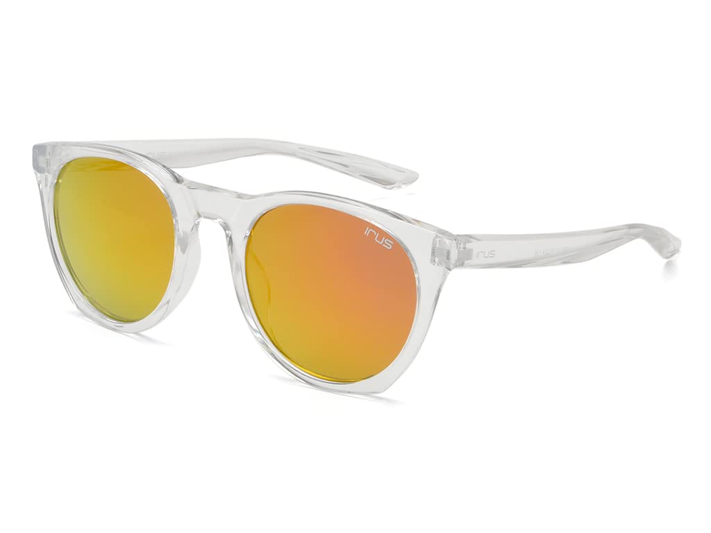 IRUS | 100% protección UV | unisex | pequeño | borde completo | ovalado | marco: policarbonato de cristal brillante | lentes: policarbonato rojo Revo-Brown