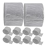 Uonlytech 10 Rollen Krepppapier Deko-bänder Silber Flexible Reißfeste...