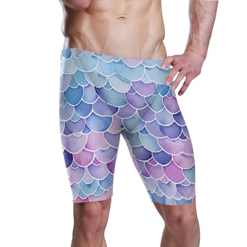 UMIRIKO Mermaid Fish Scale Men's Swimsuit Swim Jammers L B0401422