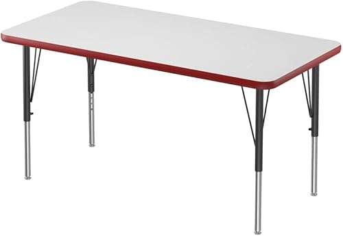 Miniatura 46 de Correll - Mesa rectangular de 24 x 36 pulgadas, mesa de actividades superior de borrado en seco, altura ajustable (19 a 29), laminado de alta
