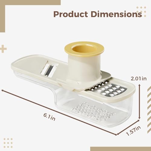 Rallador multiuso 3 en 1 para jengibre y ajo beige miniatura 4