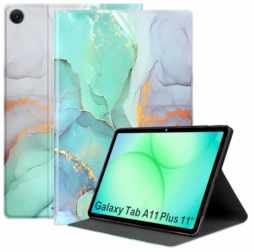 Image of ProElite Book Cover Case for Samsung Galaxy Tab A11 Plus 11 inch 2025, Smart flip case Book Cover for Samsung Galaxy Tab A11+ 11 inch 2025, Marble Green